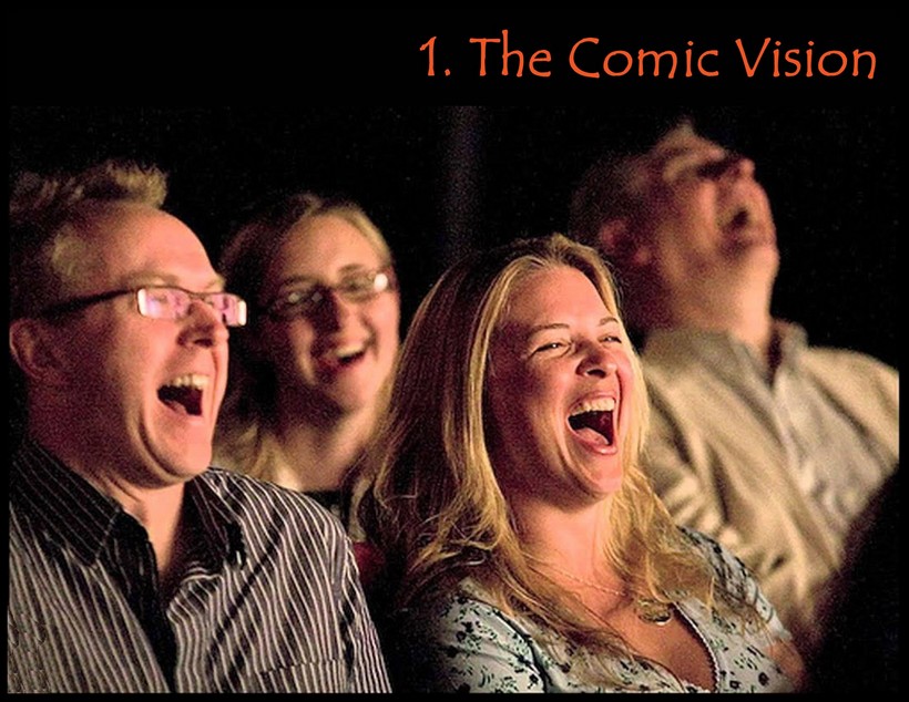 Theatre audience laughing