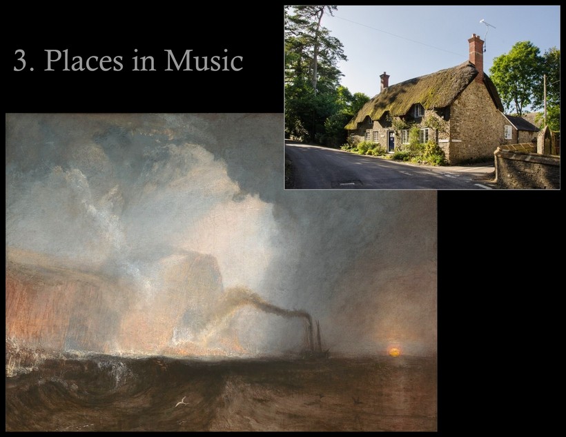 Turner's FINGAL'S CAVE and a cottage in Somerset