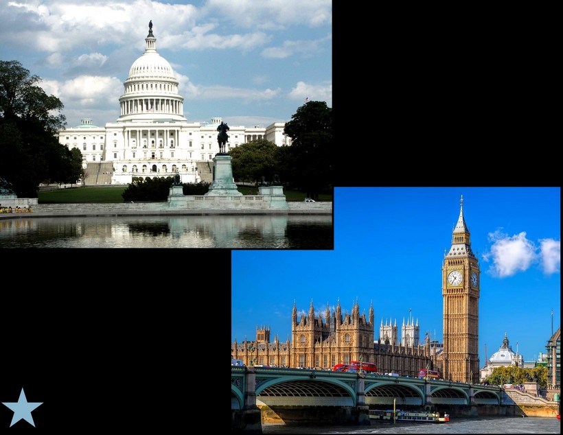 The US Capitol and British Houses of Parliament