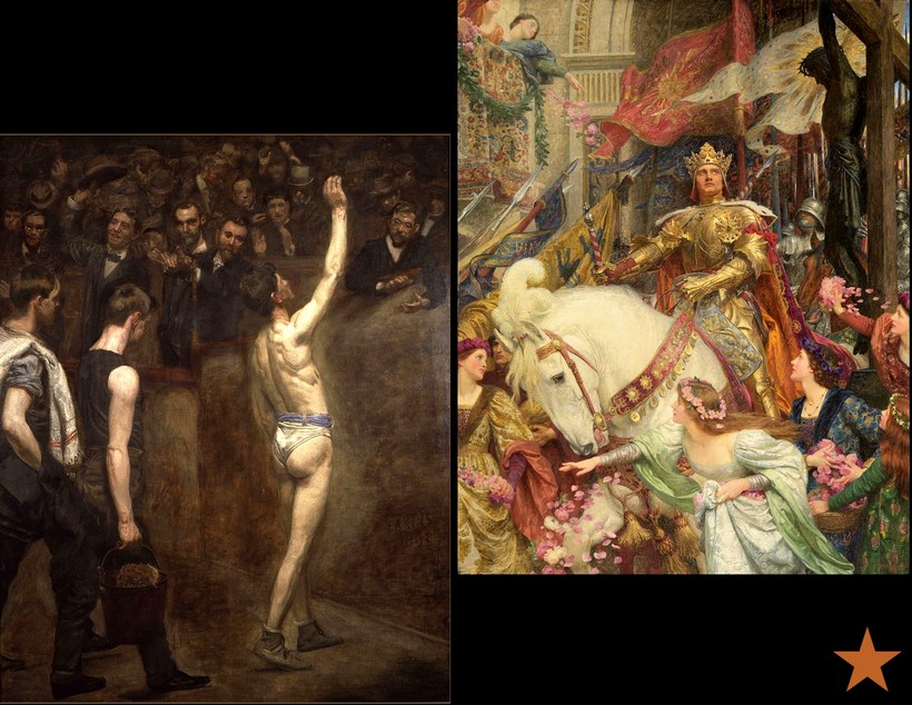 Paintings by Eakins and Dicksee