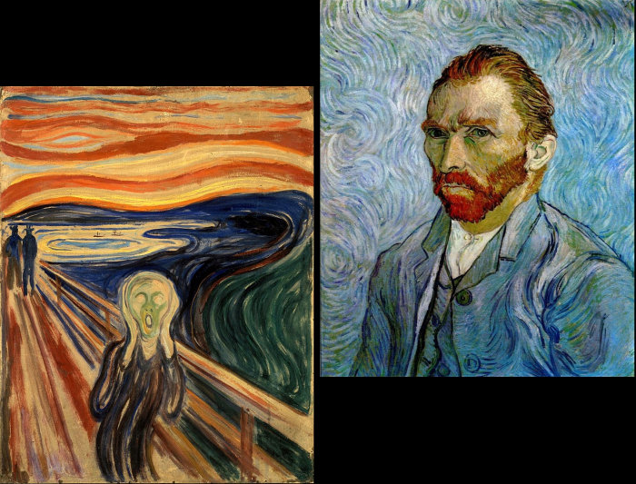 Munch's Scream and Van Gogh's Self-portrait