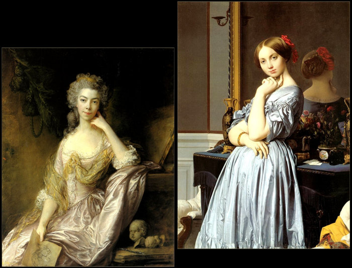 Portraits by Gainborough and Ingres