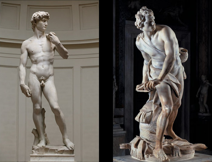 Davids by Michelangelo and Bernini