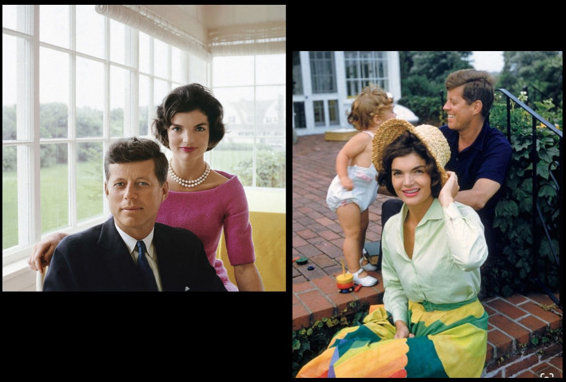 Two photos of the Kennedys